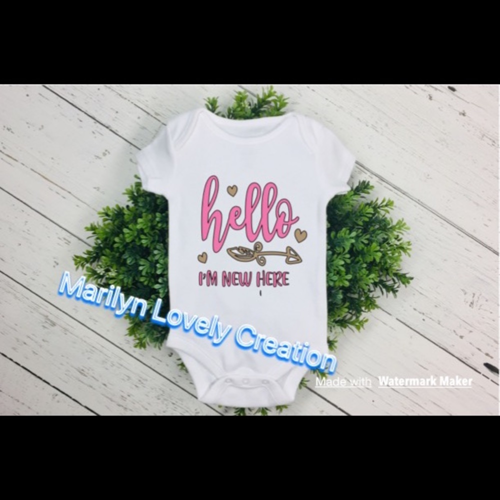New born shirt, hello im new here, baby arrival